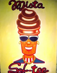 A funny artwork of an ice cream