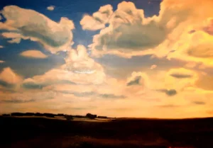 A beautiful oil painting of the clouds